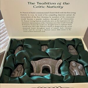 Celtic Nativity Figurine Set, 6-Pieces, Holiday, Ireland Celtic Set In New Box